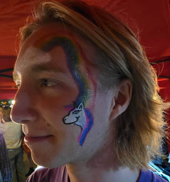 Rainbow unicorn cheek art by Expressive Unicorns